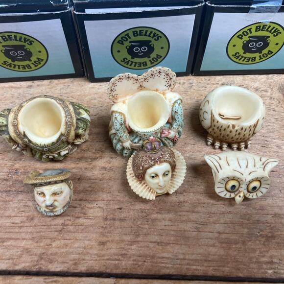 3 Pot Bellys Figures King Henry VIII Queen Elizabeth I Hootie - Picture 5 of 9